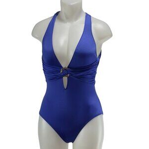 TRINA TURK Women's Swimsuit Open Tie Closure Gold-tone Metal Accent Size 4